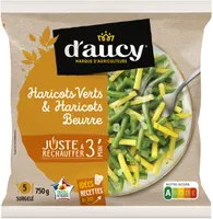 Haricots verts et haricots beurre Juste à réchauffer d'aucy 750g