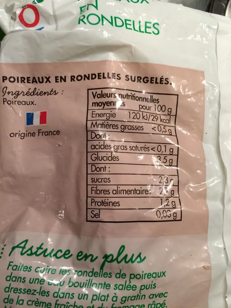 Poireaux surgeles