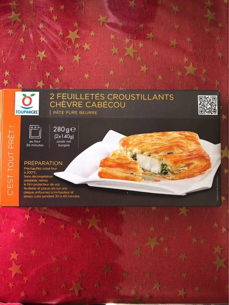 2 feuilletes croustillants au chevre cabecou