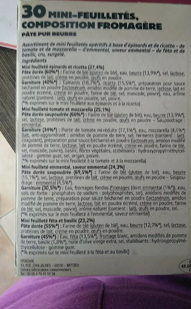 30 minis feuilletés pur beurre