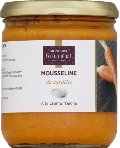 Mousseline de carottes à la crème fraîche