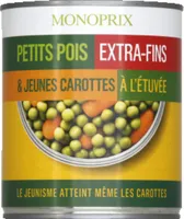 Petits pois extra-fins & jeunes carottes à l'étuvée