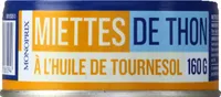 Miettes de thon à l'huile de tournesol