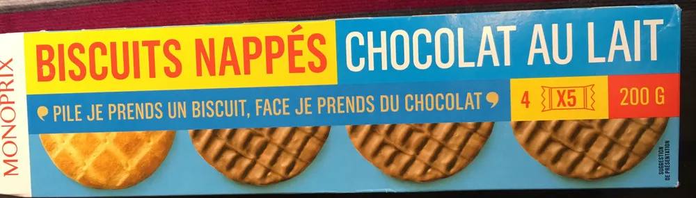 Biscuits nappés chocolat au lait