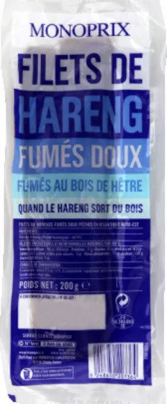 Filets de harengs, doux et fumés au bois de hêtre