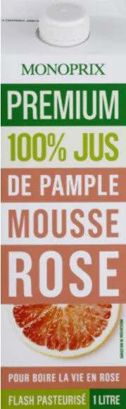 Jus de pamplemousse rose 100% pur jus