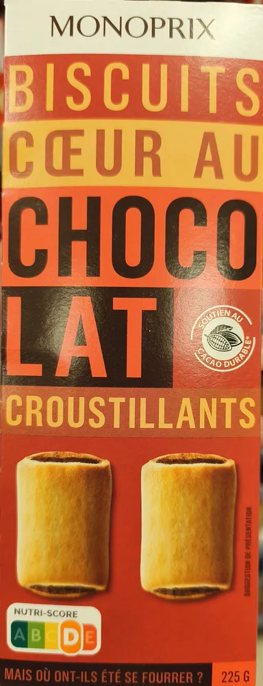 Biscuits cœur au chocolat croustillants