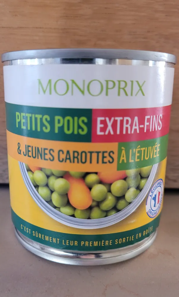 Petits pois extra-fins & jeunes carottes à l'étuvée