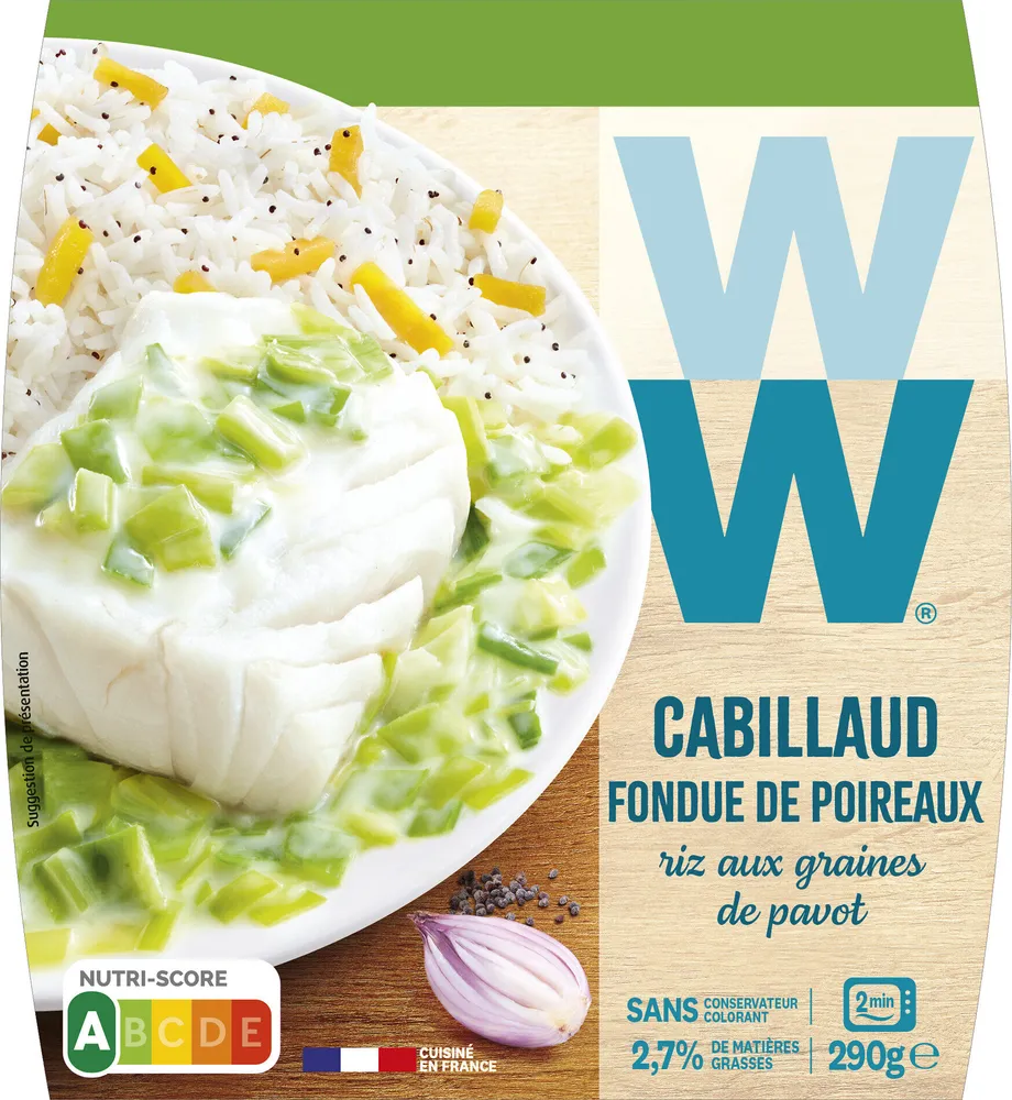 Cabillaud fondue de poireaux, et riz aux graines de pavot