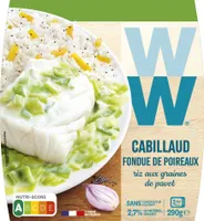 Cabillaud fondue de poireaux, et riz aux graines de pavot