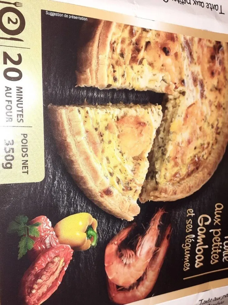 Tarte aux petites gambas et ses légumes