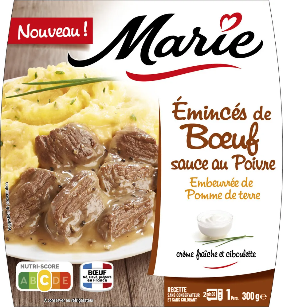 Emincés de bœuf sauce au poivre
