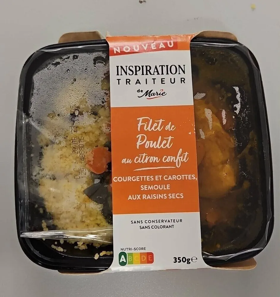 Filet de poulet au citron confit
