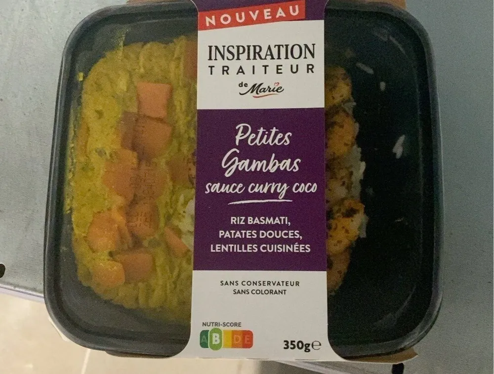 Inspiration Traiteur Petite Gambas sauce curry coco