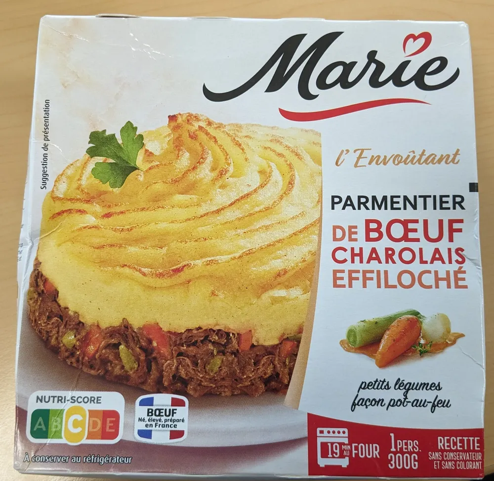 Parmentier de bœuf charolais effiloché