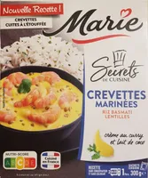 Crevettes marinées riz basmati lentilles