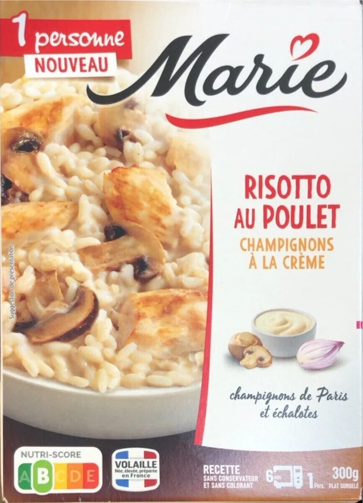 Risotto au poulet champignons à la crème