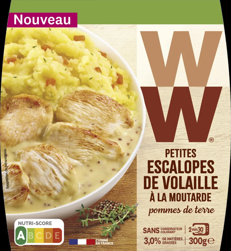 Petites escalopes de volaille à la moutarde pommes de terre