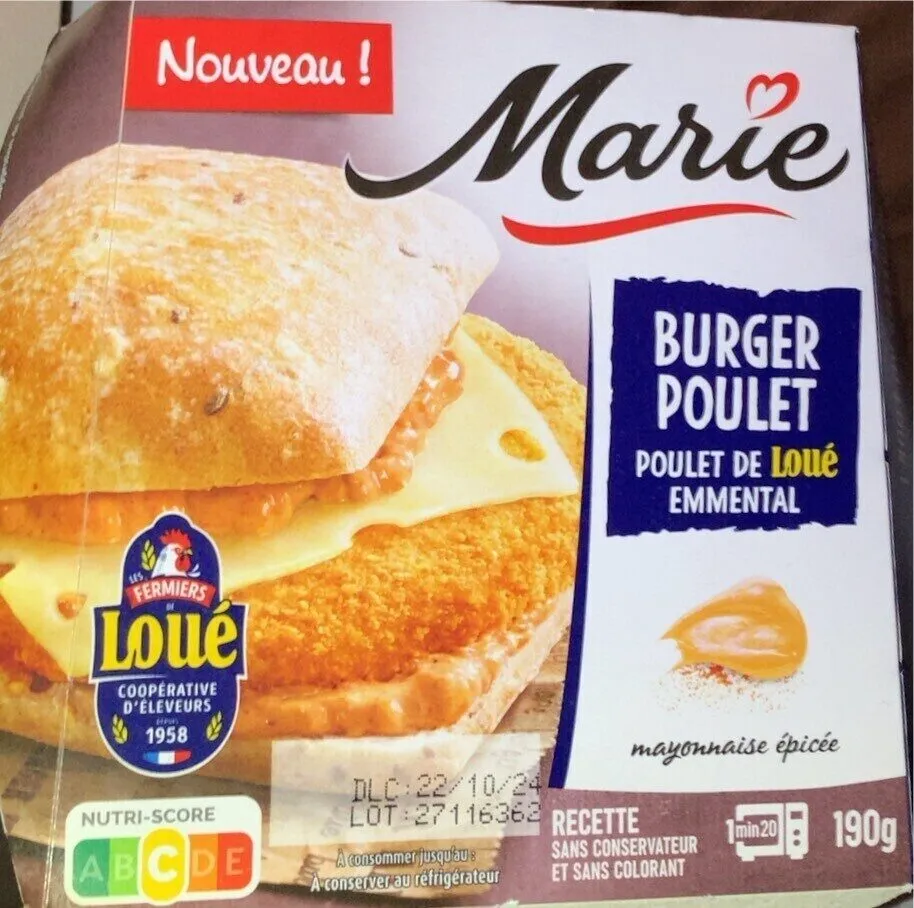 Burger "Poulet de Loué-Emmental"