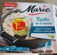 Risotto aux deux saumons coeur fondant crème de poireaux