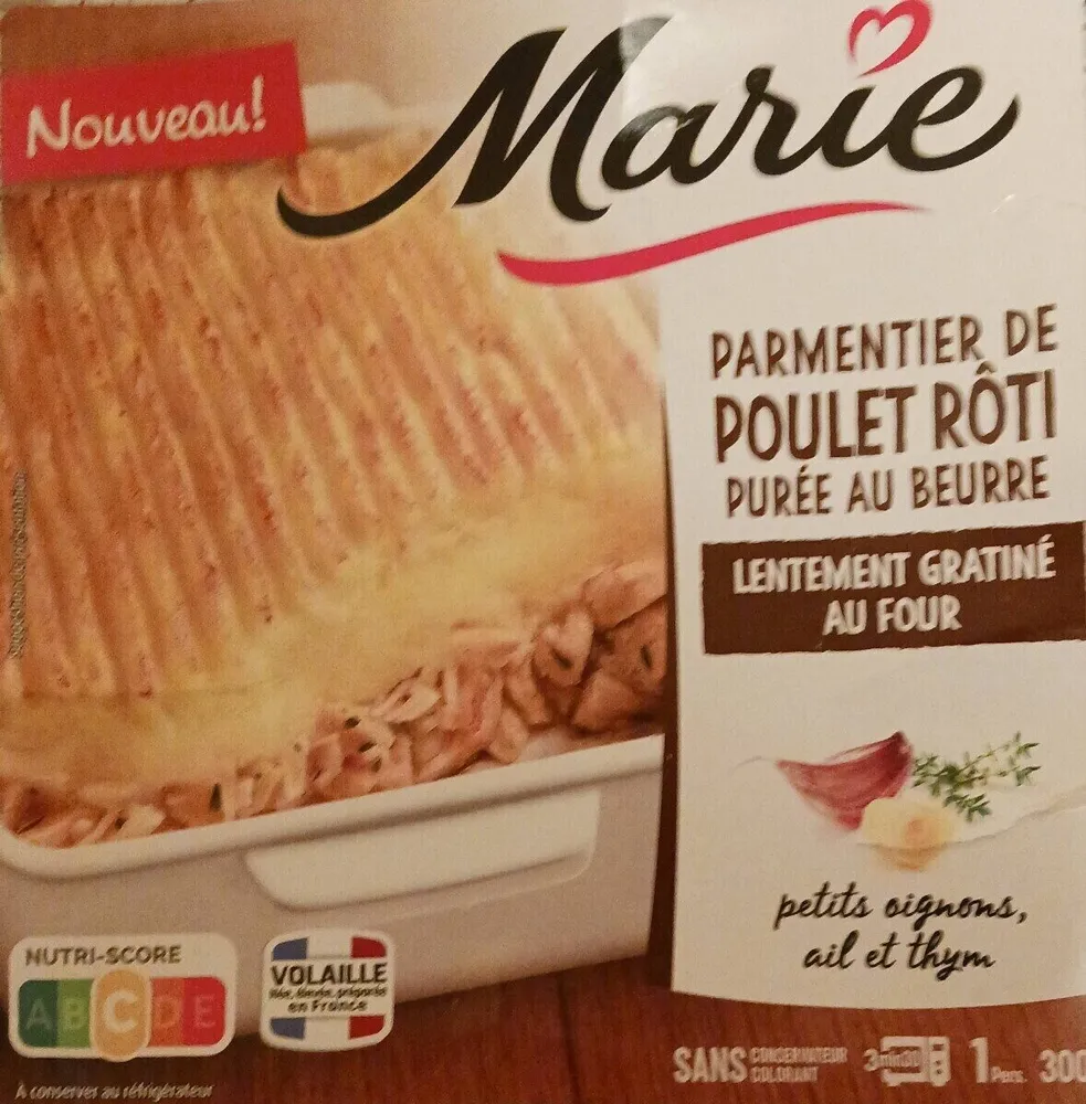 Parmentier de poulet rôti purée au beurre