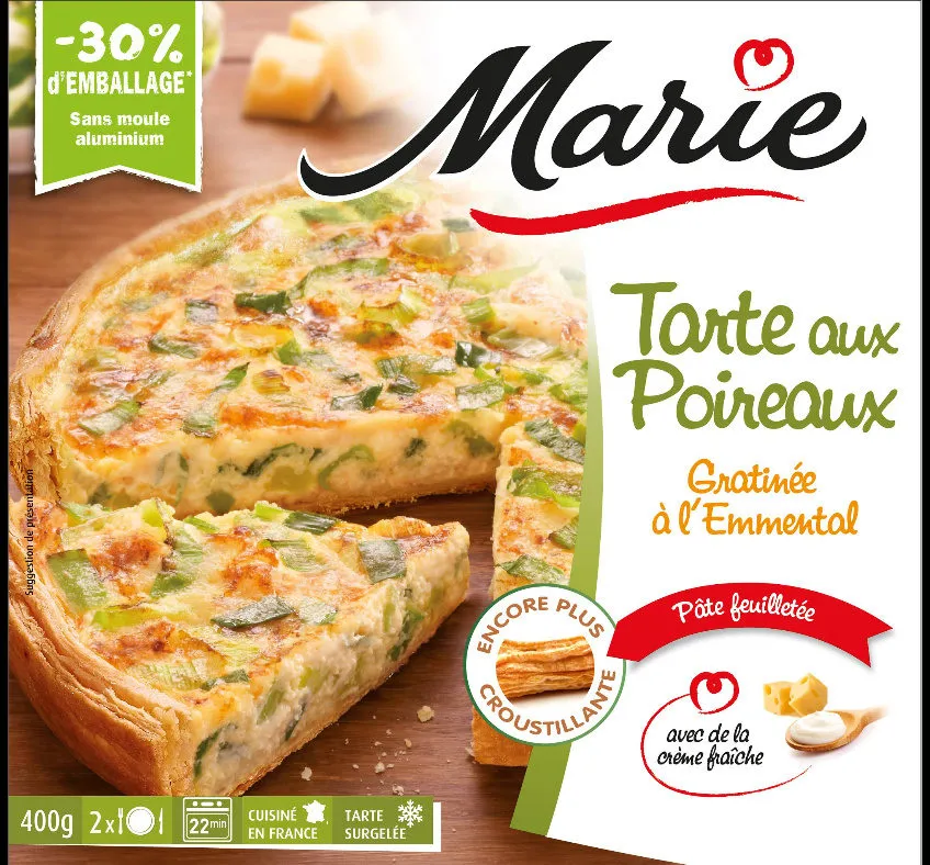 Tarte aux Poireaux, gratinée à l'emmental