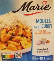 Moules sauce au Curry & riz aux graines de pavot