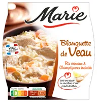 Blanquette de veau, Riz crémeux et Champignons émincés