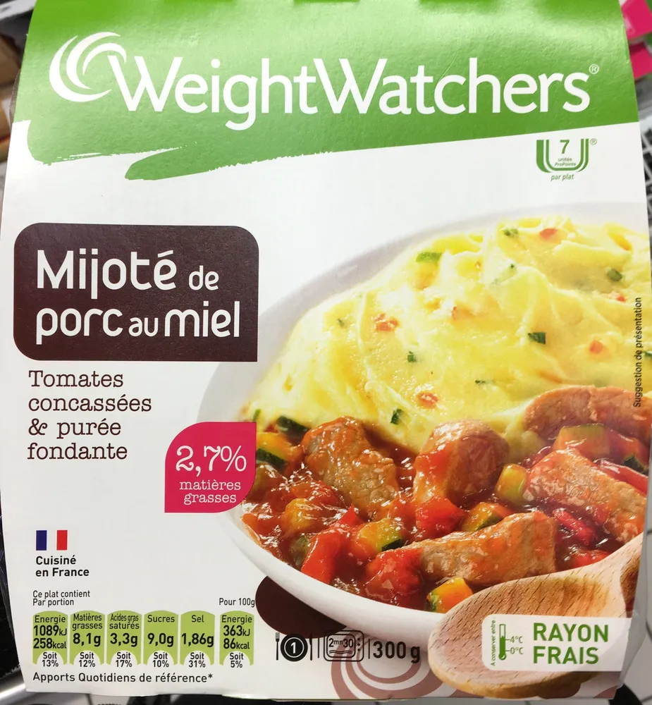 Mijoté de porc au miel Tomates concassées & purée fondante (2,7% MG)
