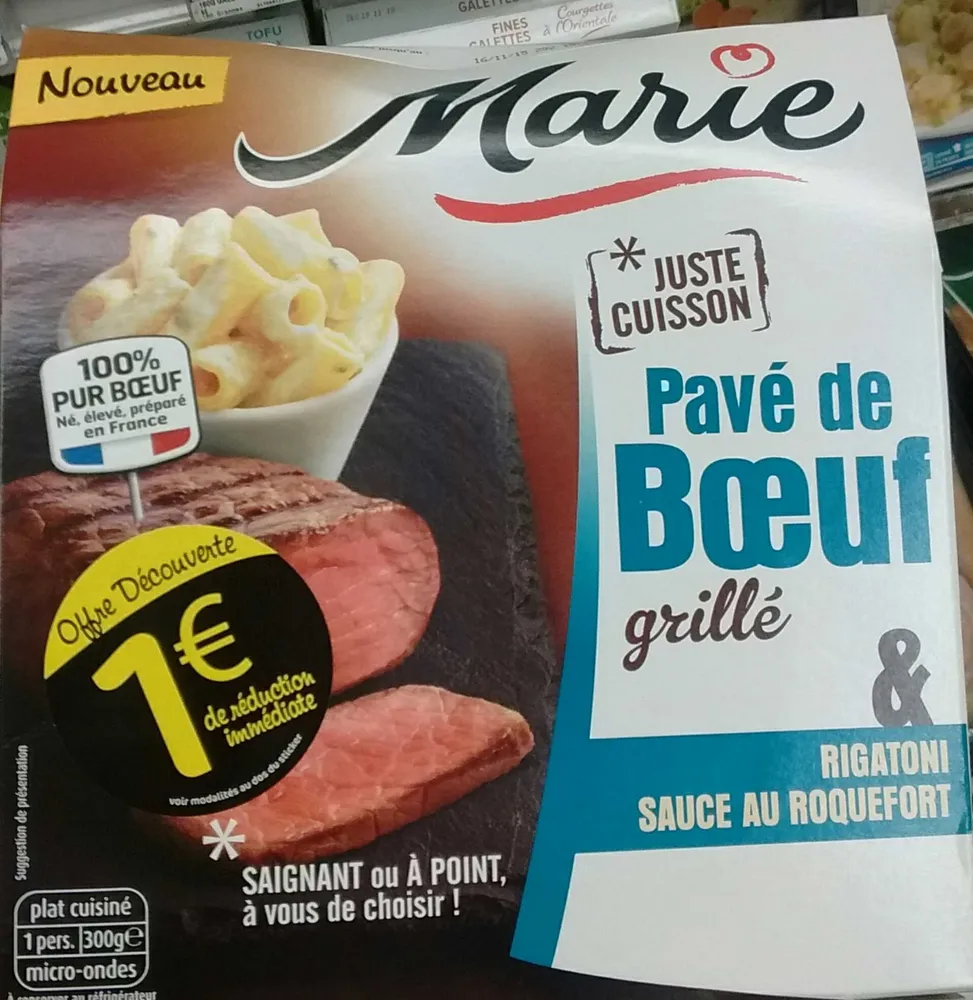 Pavé de Bœuf grillé & Rigatoni sauce au roquefort