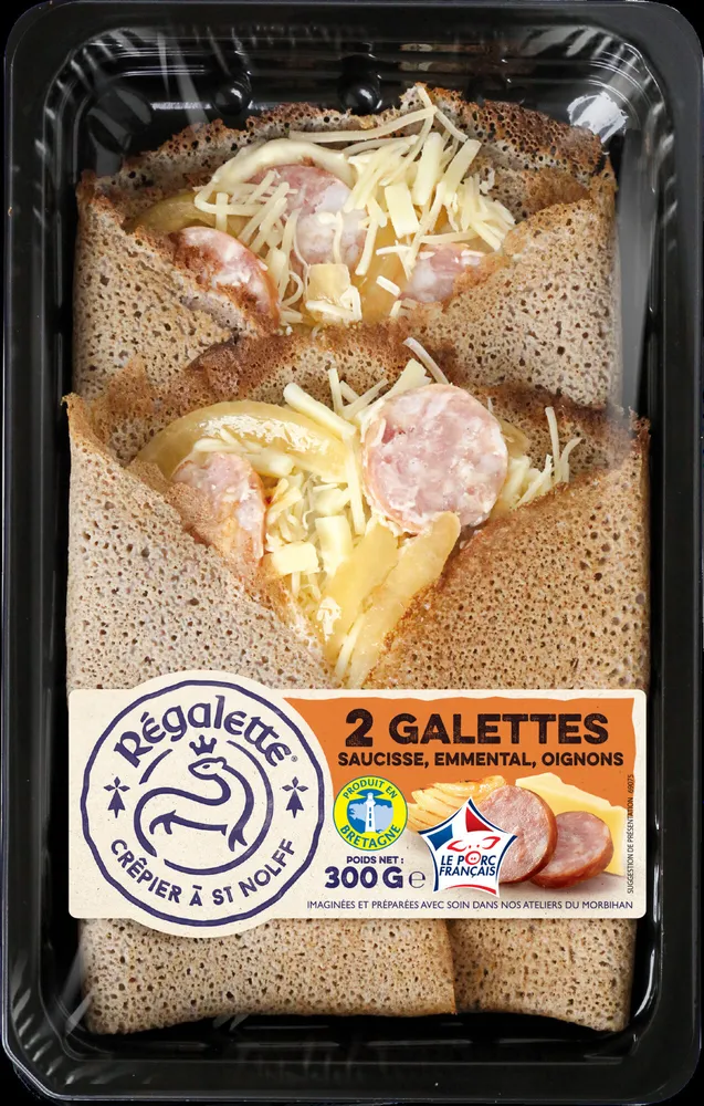 2 Galettes de Sarrasin à la Saucisse et à l'Emmental