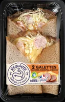 2 Galettes de Sarrasin à la Saucisse et à l'Emmental