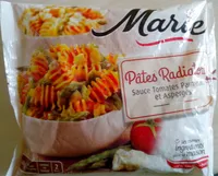 Pâtes Radiatori-Sauce Tomates Parmesan et Asperges, Surgelé