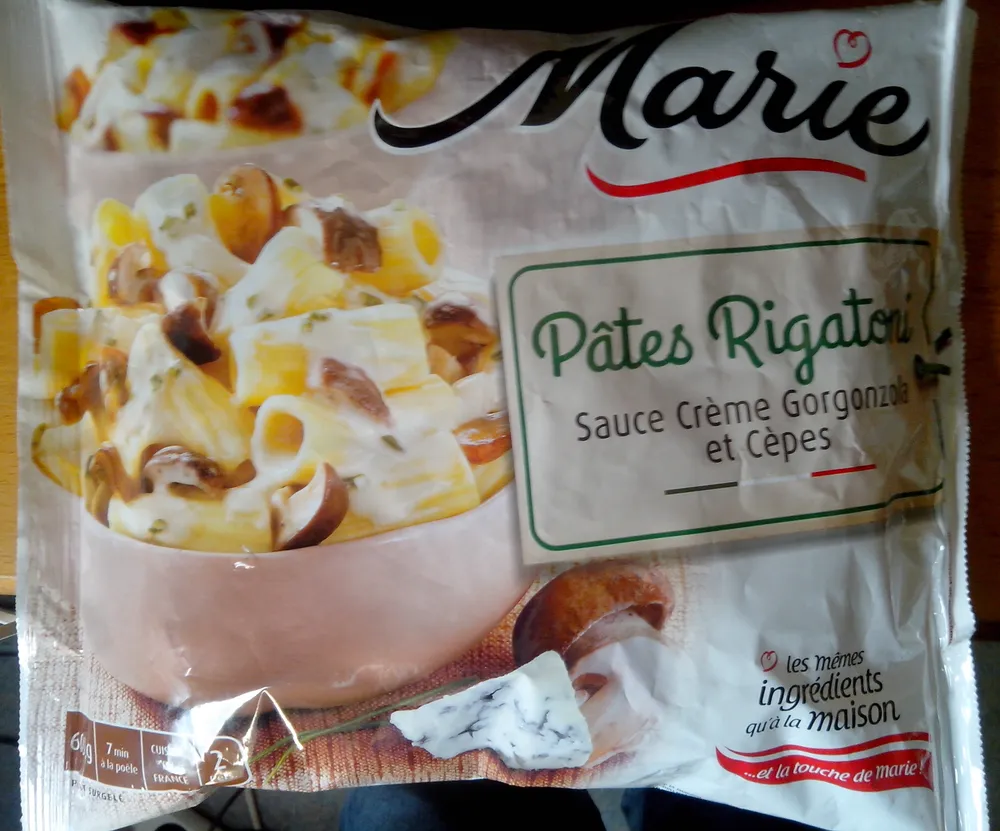 Pâtes Rigatoni, Sauce Crème Gorgonzola et Cèpes, Surgelé