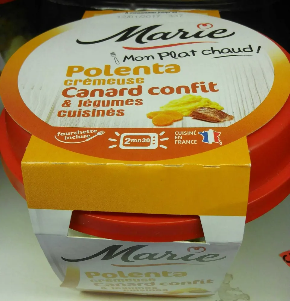 polenta crémeuse Canard confit