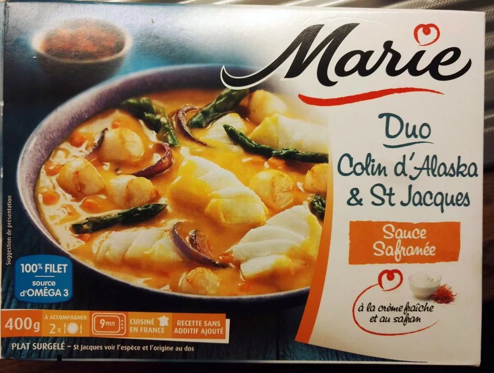 Duo Colin d'Alaska & St Jacques Sauce Safranée