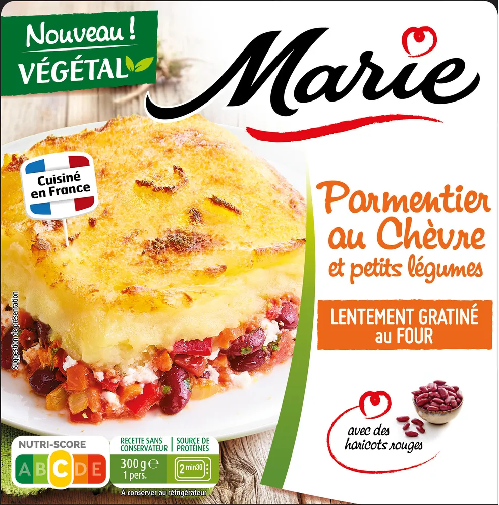 Parmentier au chèvre et petits légumes