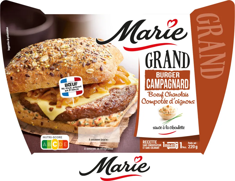 Grand Burger Campagnard - Bœuf charolais & compotée d'oignons XL