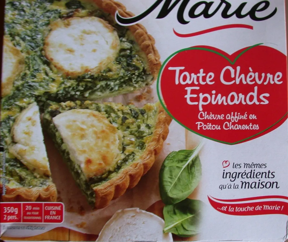 Tarte chèvre épinards Marie
