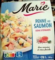 Penne au saumon et crème d'épinards