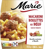 Macaroni sauce tomate et boulettes au bœuf