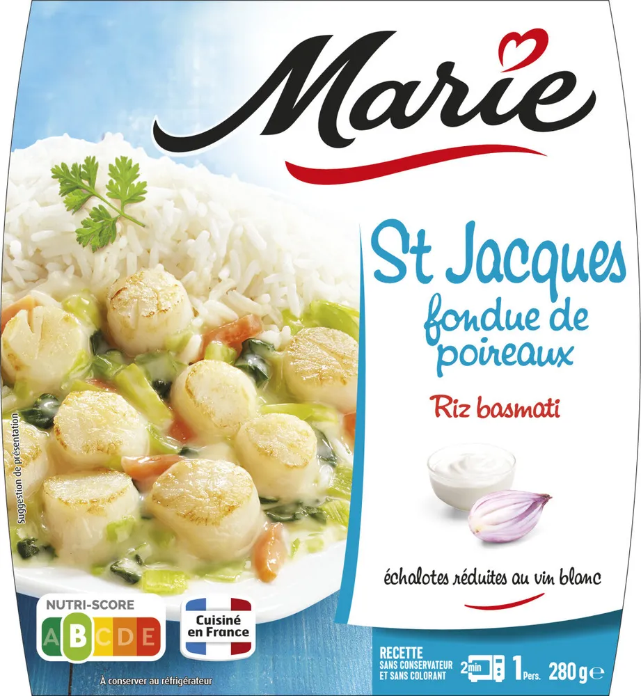 St Jacques fondue de poireaux & Riz Basmati