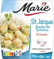 St Jacques fondue de poireaux & Riz Basmati