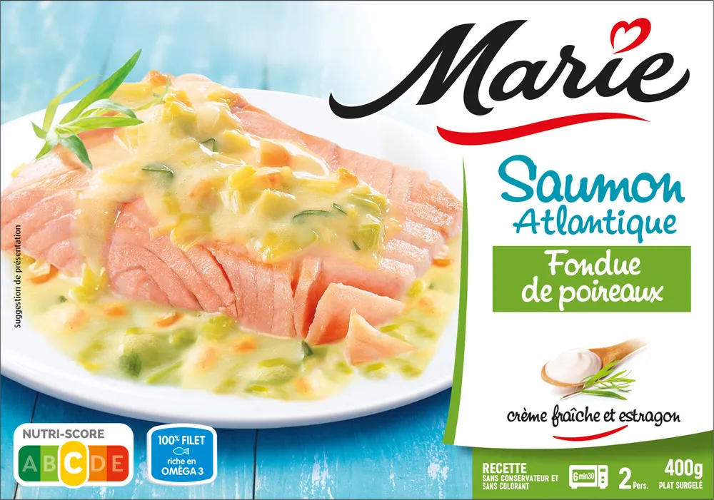 Saumon Atlantique Fondue de poireaux - crème fraiche et estragon