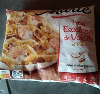 Petites escalopes de volaille Penne à la crème et aux champignons