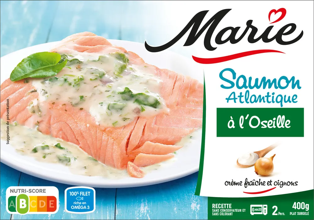 Saumon Atlantique à l'oseille - crème fraiche & oignons