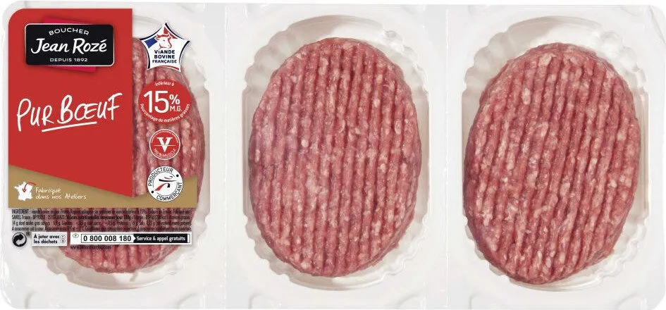 Steaks hachés 15% - 6 x 100g