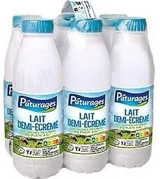 Lait uht 1/2 ecreme bt pack 6x50cl