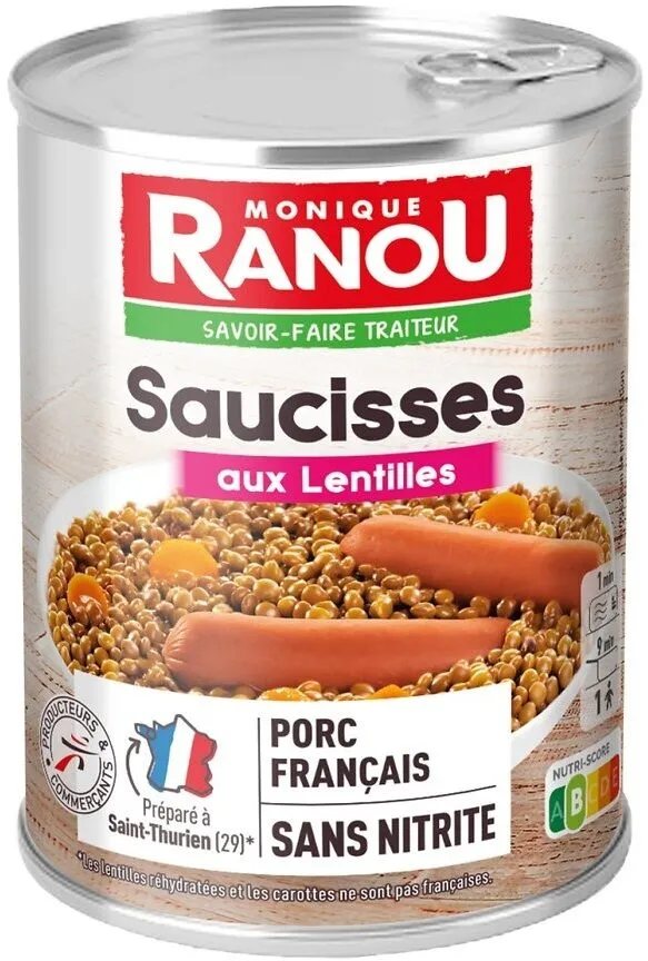 Saucisses aux lentilles 420g