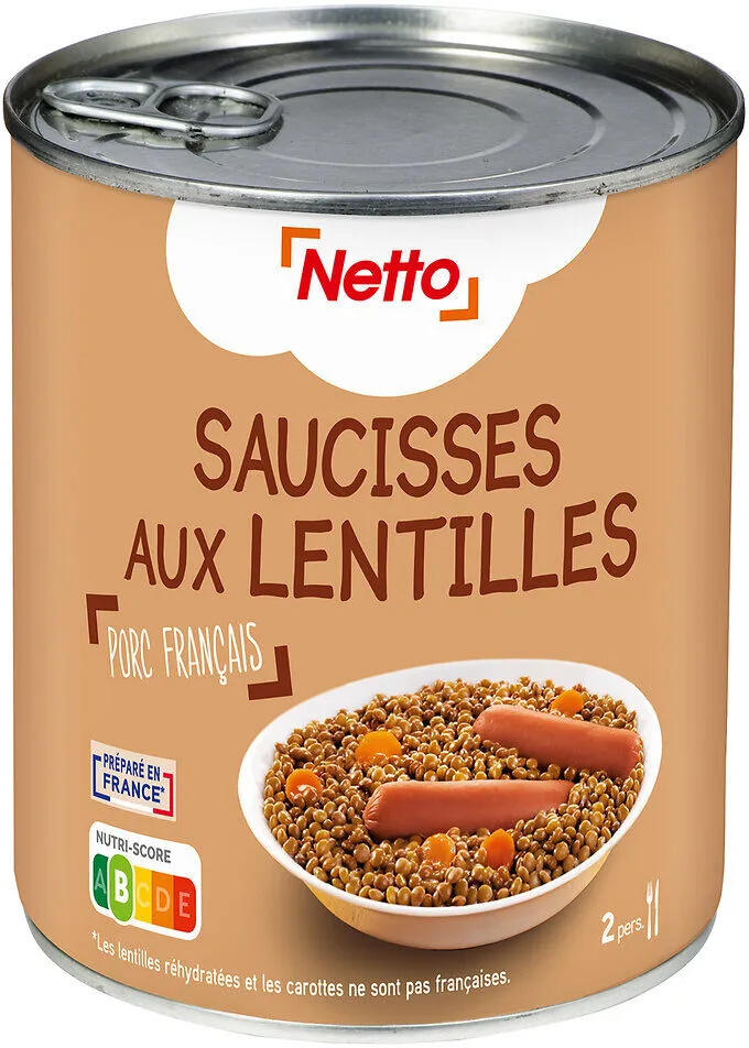 Saucisses Aux Lentilles 840g